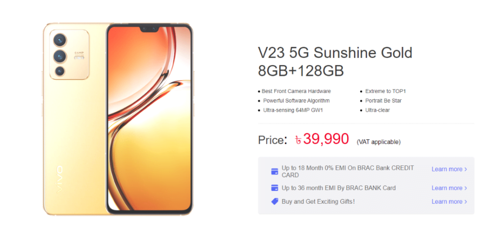 Vivo V23 Pro 5G Price in Bangladesh